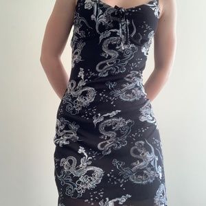 Streatwear society dragon patterned mini dress